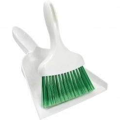 Libman 7 In. Poly Whisk Broom With Dust Pan, Green Bristles