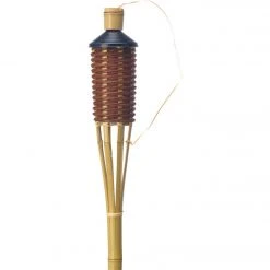 Outdoor Expressions 5 Ft. Brown Woven Bamboo Patio Torch -furniture shop ItemImage 700775 q5wm33 7z68p4 39keyx