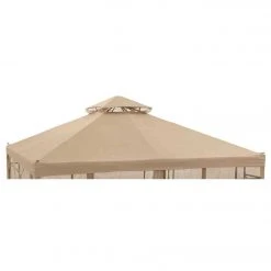 Outdoor Expressions 10 Ft. X 10 Ft. Tan Polyester Replacement Gazebo Canopy