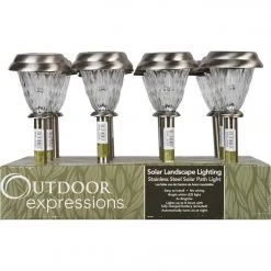 Outdoor Expressions Stainless Steel 3 Lumens Solar Path Light -furniture shop ItemImage 801544 q5x96e e6cuu8 2ujcc