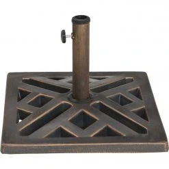 Outdoor Expressions 17 In. Square Bronze Polyresin Umbrella Base