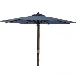 Outdoor Expressions 7.5 Ft. Pulley Heather Blue Market Patio Umbrella With Chrome Plated Hardware