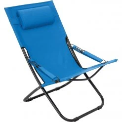 Outdoor Expressions Folding Blue Hammock Chair With Headrest