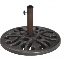 Outdoor Expressions 20 In. Round Bronze Polyresin Umbrella Base