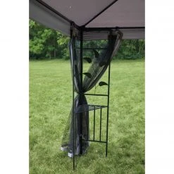 Outdoor Expressions 10 Ft. X 10 Ft. Gray & Black Steel Gazebo With Sides -furniture shop ItemImage 830735 589k8nqmfjsqkw454g6v9