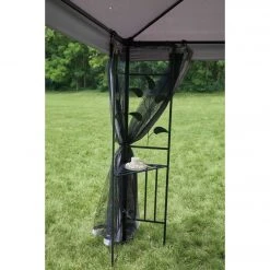Outdoor Expressions 13 Ft. X 13 Ft. Gray & Black Steel Gazebo With Sides -furniture shop ItemImage 848813 7svk3hnhjzkz6nxpf659hj7j