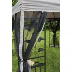 Outdoor Expressions 13 Ft. X 13 Ft. Gray & Black Steel Gazebo With Sides -furniture shop ItemImage 848813 98n3q3fx5npkhkhnz7h8tw