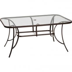Outdoor Expressions Windsor Collection 60 In. X 38 In. Rectangular Brown Steel Table