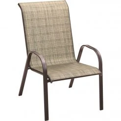 Outdoor Expressions Windsor Brown Steel Sling Oversized Stacking Chair
